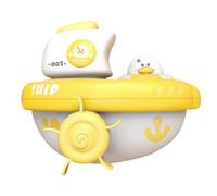 Boat Bath Toy, Educational Bathtub Game, 4.29x4.13x3.43inch, Interactive Hand-Crank Toy, Safe and Sturdy Materials, Floating Water Play, Ideal for Shower, Pool, Beach Use, Yellow