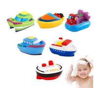 Boat Bath Toys, Set of 6 Swimming Water Plush, 3.35x1.97x1.77 inches Adorable Compact Floating Bath Time Toy Boys Girls, Fun Entertainment Tools for Pool and Bathtub