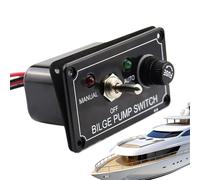 Boat Button Panel - Manual Bilge Pump Control Panel with Fuse Protection, RV Rocker Switch Button Panels, Bilge Pump System Control Box for Yacht Boat Marine Truck RV, 1.89x3.46x4.69 inches