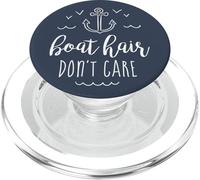 Boat Hair Don't Care - Cute Boating Sailing Summer Nautical PopSockets PopGrip pour MagSafe