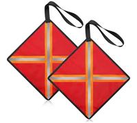 Boat Safety Flag, Tear-Resistant Reflective Warning Banner, 2-Piece Bright Signal Accessory, Easy Attachment for Canoe, Towing Truck, Outdoor, Kids, Adults, 12.6x12.6 Inches