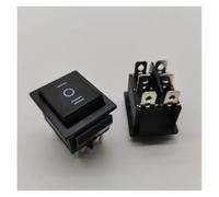 Boat shaped switch KCD4 black 6-pin three speed dual reset all copper ON-OFF-ON reset to the middle neutral position NWPNLXEA(3- Gear)