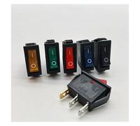 Boat shaped switch rocker switch KCD3-102/N with light, 3-pin hole, 28 * 11mm silver dot self-locking NWPNLXEA(BLACK-3PIN-ON-ON)