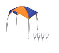 Boat Sun Shelter Waterproof UV Protection Fishing Canopy Tent Sun Shade for 2 3 4 Persons Boating Picnic Blue Orange Polyester Fiberglass (68351 Awning (4 People))