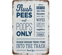 Boat Themed Bathroom Tin Sign Nautical Restroom Rule 8 X 12 in