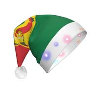 BOAXXL Bonnet de Noël à LED - Bonnet de Père Noël en peluche avec imprimé drapeau de la Bolivie, design doux pour la peau pour festival fête
