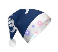 BOAXXL Bonnet de Noël à LED - Bonnet de Père Noël en peluche avec imprimé drapeau de la Caroline du Sud, design doux pour la peau pour festival fête