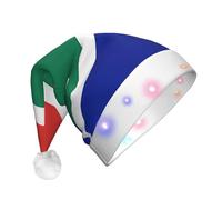 BOAXXL Bonnet de Noël à LED - Bonnet de Père Noël en peluche avec imprimé drapeau de l'Afrique du Sud, design doux pour la peau pour festival fête