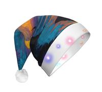 BOAXXL Bonnet de Noël à LED - Chapeau de Père Noël en peluche avec imprimé bateau solitaire, design doux pour la peau pour festival fête