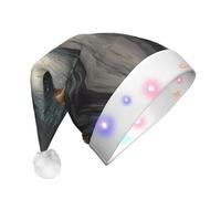 BOAXXL Bonnet de Noël LED - Bonnet de Père Noël en peluche avec imprimé de tableau de bord cosmique tendance, design doux pour la peau pour festival fête