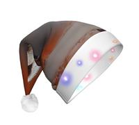 BOAXXL Chapeau de Noël à LED - Bonnet de Père Noël en peluche avec imprimé tendance Wild Fury, design doux pour la peau pour festival et fête