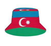 Bob Adulte MotifAzerbaijan Drapeau,Chapeau Pêcheur en Polyester Sergé Résistant,Bord Large Protection Soleil,Unisexe Homme Femme pour Activités Extérieures,Red