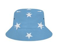 Bob Adulte MotifMicronesia Drapeau,Chapeau Pêcheur en Polyester Sergé Résistant,Bord Large Protection Soleil,Unisexe Homme Femme pour Activités Extérieures,Sky Blue