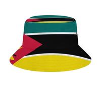 Bob Adulte MotifMozambique Drapeau,Chapeau Pêcheur en Polyester Sergé Résistant,Bord Large Protection Soleil,Unisexe Homme Femme pour Activités Extérieures,Colorful