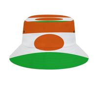 Bob Adulte MotifNiger Drapeau,Chapeau Pêcheur en Polyester Sergé Résistant,Bord Large Protection Soleil,Unisexe Homme Femme pour Activités Extérieures,Orange
