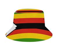 Bob Adulte MotifZimbabwe Drapeau,Chapeau Pêcheur en Polyester Sergé Résistant,Bord Large Protection Soleil,Unisexe Homme Femme pour Activités Extérieures,Colorful