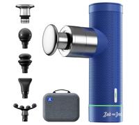 BOB AND BRAD A7 Mini Massage Gun - Appareil de massage en profondeur portable, 11mm amplitude, têtes métal, charge rapide USB-C, soulagement douleur, Bleu