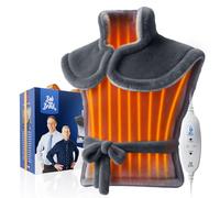 BOB AND BRAD Coussin Chauffant Électrique pour le Dos, Épaules, Nuque, 6 Niveaux de Chaleur, 4 Minuterie, Chauffage Rapide, Flanelle Lavable, 2.74m Corde Extra Longue, 60x85cm