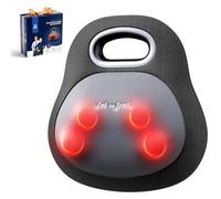 BOB AND BRAD Masseur Dos et Cervicales avec Chaleur pour Soulagement Douleur, EZBack Go Massage Shiatsu 4D Tissus Profonds, Coussin Massant avec Poignée Bureau et Maison, Cadeau Hommes et Femmes