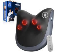 BOB AND BRAD Masseur Dos et Cervicales avec Fonction Chauffante, Masseur Cervical Électrique, 3 Intensités et Télécommande, Coussin Chauffant pour Épaules Lombaires, Détente Maison Bureau