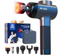 BOB AND BRAD X6 Ultra Pistolet de Massage à Percussion Lumière Infrarouge & Chaleur, Tissus Profonds pour Athlètes, Tête Titane & 6 Embouts, Cadeau Hommes et Femmes
