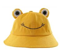 Bob Chapeau de Pêcheur Chapeau de Soleil chapeau parent-enfant Chapeaux de Visière Chapeau de Plage Grenouille + jaune Adulte