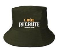 Bob - Chapeau - L'apéro recrute - Vert kaki - Déguisement - Taille unique Vert