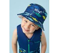 Bob De Plage Anti-uv Réversible - Garçon Blanc / Bleu Marine À Motifs 3/6A