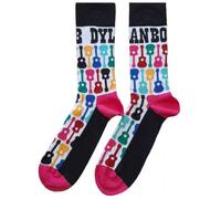 Bob Dylan Chaussettes Guitar Pattern Logo Nouveau Officiel Unisex Blanc (Uk Size Size One Size