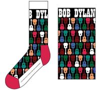 Bob Dylan Chaussettes Guitar Pattern Logo Nouveau Officiel Unisex Noir (Uk Size Size One Size