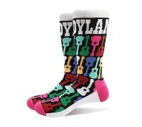 Bob Dylan Chaussettes Guitar Pattern Logo Nouveau Officiel Unisex Noir (Uk Size Size One Size