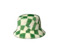 Kangol Seau en fausse fourrure, Vert à carreaux, Medium