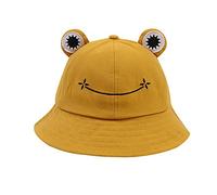Bob Grenouille Mignon Chapeau de Pêche pour Femme Amusant Casquette de Soleil de Plage Pliable la Pêchela Randonnée Le Camping et l'extérieur Chapeau Soleil pour Femmes (Yellow, One Size)