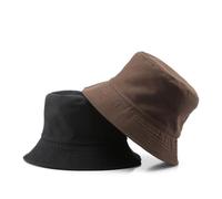 Bob Homme Chapeau Bob D'Été en Coton Noir Uni Double Face, Style Hip-Hop, pour Homme Et Femme, Style Panama, pour La Plage, La Pêche, Décontracté, Couleur Café, Taille Unique