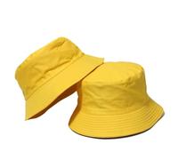 Bob Homme Chapeau Seau Noir à Points Solides, vêtements Unisexes Deux côtés, Casquettes Simples Hip Hop for Hommes et Femmes, Casquette de Plage, pêche, Boonie Sunhat(Yellow-Yellow Hat)