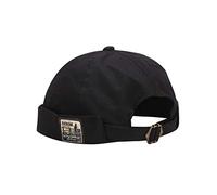 Bob Homme Docker Bonnet Casquette Neuf Urban Style Bord Roulé rétro Travailleur Marin Unique Street décontracté Brimless Chapeau (Black, One Size)