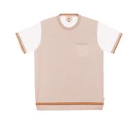 Bob, Homme, Pulls, Beige, Taille: XL Tricot à Manches Courtes et Col Rond avec Poche