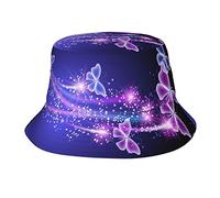 Bob imprimé lion unisexe tendance et léger en plein air chaud été plage vacances escapade chapeau, Papillon/violet, taille unique