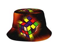 Bob imprimé puzzle cube chapeau de soleil chapeau d'été unisexe casquette de pêcheur pliable en plein air voyage chapeau de plage noir taille unique, Noir, taille unique
