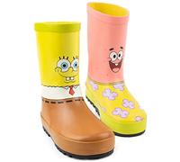 Bob l’éponge Pantalon Wellies Garçons Enfants Adolescents | Patrick Bob l’éponge Personnage Wellington Bottes | Chaussures de marche résistantes à l’eau rose jaune