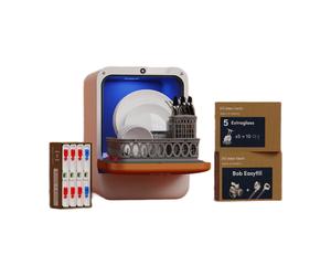 Bob Lave-vaisselle compact écologique avec pack toutes options - Blanc/Cuivre