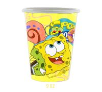 Bob L'éponge Décorations De Fête D'anniversaire Vaisselle Jetable Tasse Assiette Serviette Bannière Ballon 3d Pour Enfants Ensemble De Fournitures De Réception-Cadeau Pour Bébé-10pcs Cup