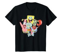 Bob l'éponge pour Enfants Patrick Crab Squidward Group Cartoon Retro T-Shirt