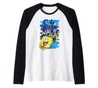 Bob l'éponge Squarepants années 90 Surf Waves Summer Fun Sports Retro Manche Raglan