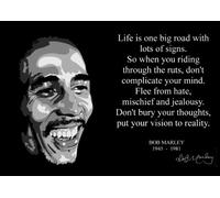 Bob Marley (1) dédicacé Citation de motivation inspirante Sign Poster Print Picture