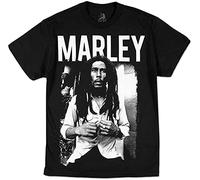 Bob Marley - Black & White T-Shirt Adulte en Noir, Small, Black