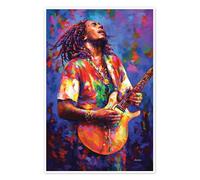 Bob Marley, Colourful Poster de Leon Devenice 60 x 90 cm Déco colorée Tableaux Décoration murale