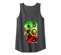 Bob Marley Concert Rasta Stripe Débardeur, Femme, Chiné Foncé, S