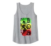 Bob Marley Concert Rasta Stripe Débardeur, Femme, Gris Chiné, XXL