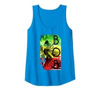 Bob Marley Concert Rasta Stripe Débardeur, Femme, Saphir, S